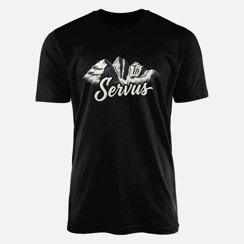 T-shirts: Servus Berge Alpen Gravur
