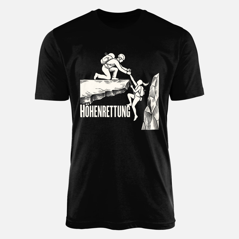 T-shirts: H&ouml;henrettung am Felsen