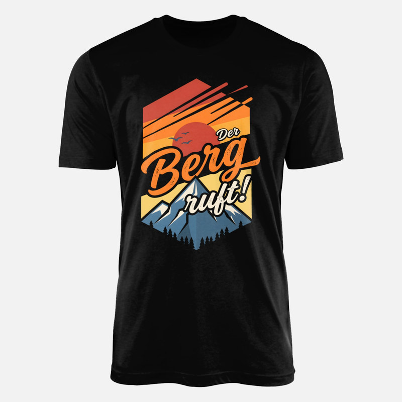 T-shirts: Der Berg ruft Retro Wandern