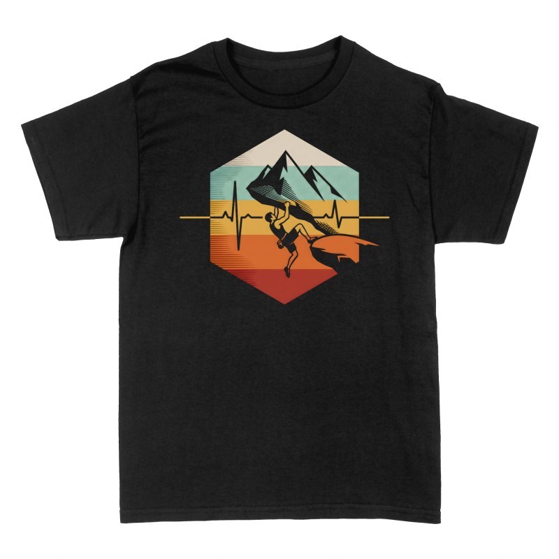 T-shirts: Kletterer mit Herzschlag Retro