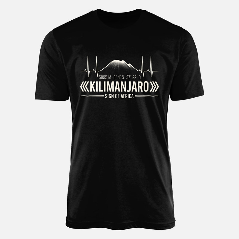 T-shirts: Kilimandscharo Herzschlag & Koordinaten