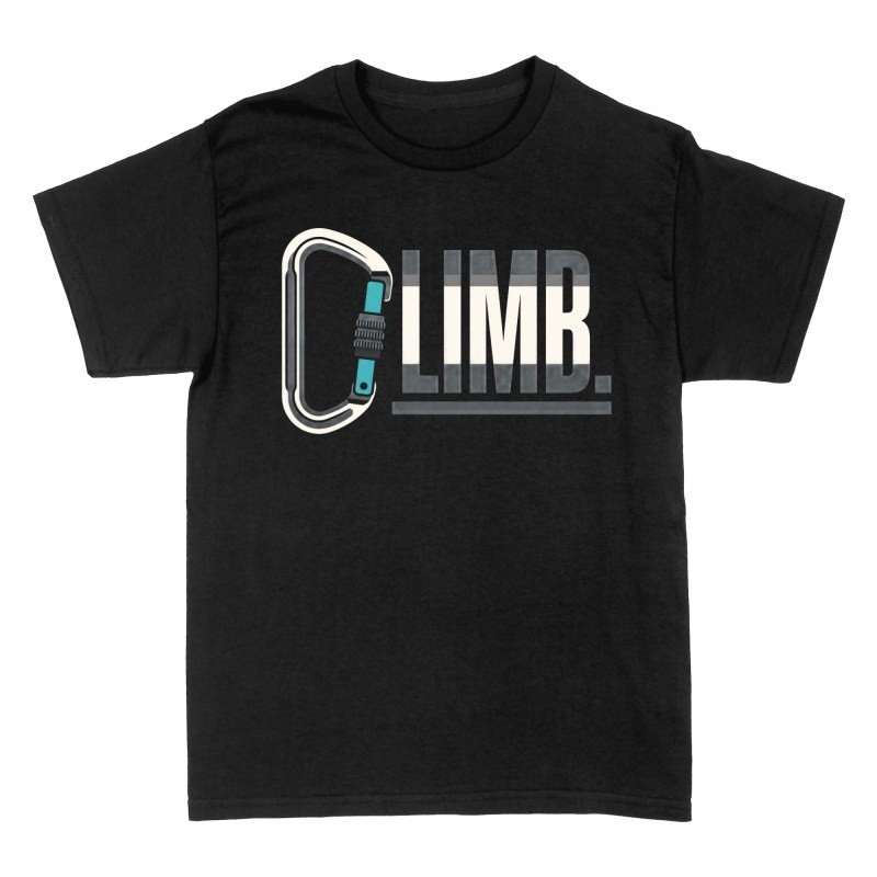 T-shirts: Climb Schriftzug mit Karabiner