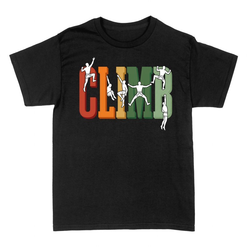 T-shirts: Kletterer auf Climb 3D-Buchstaben
