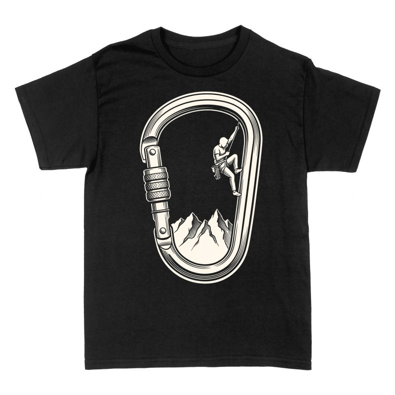 T-shirts: Kletterer im Karabiner