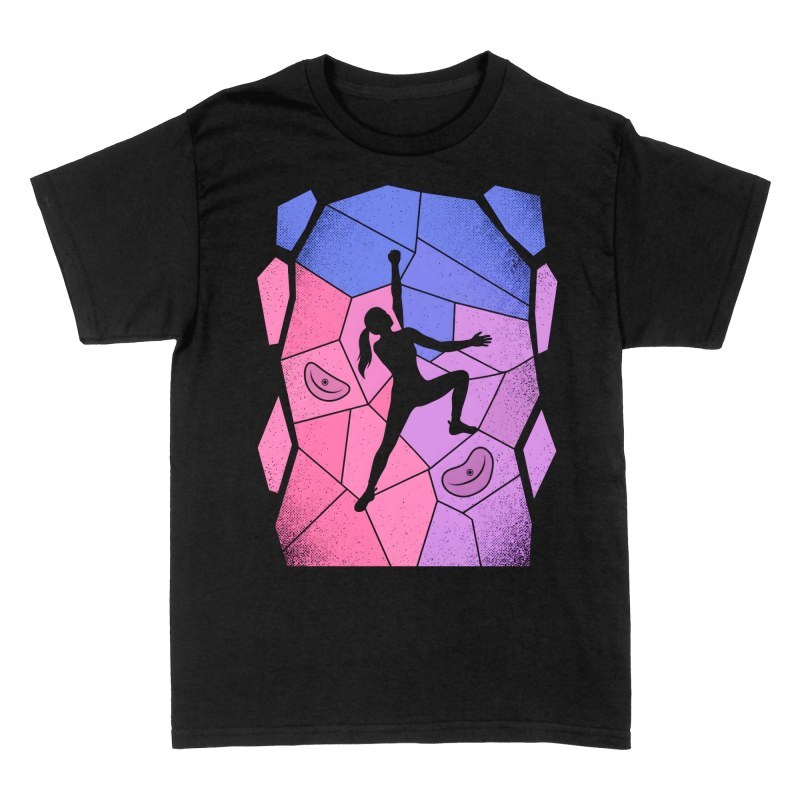 T-shirts: Kletterin an der Boulderwand