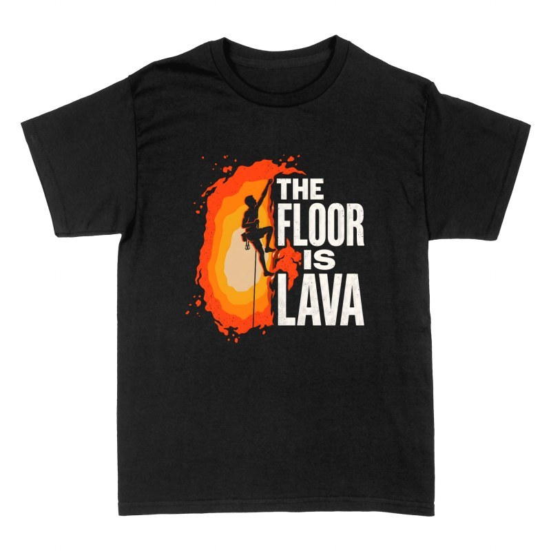 T-shirts: Kletterer mit Lava-Boden
