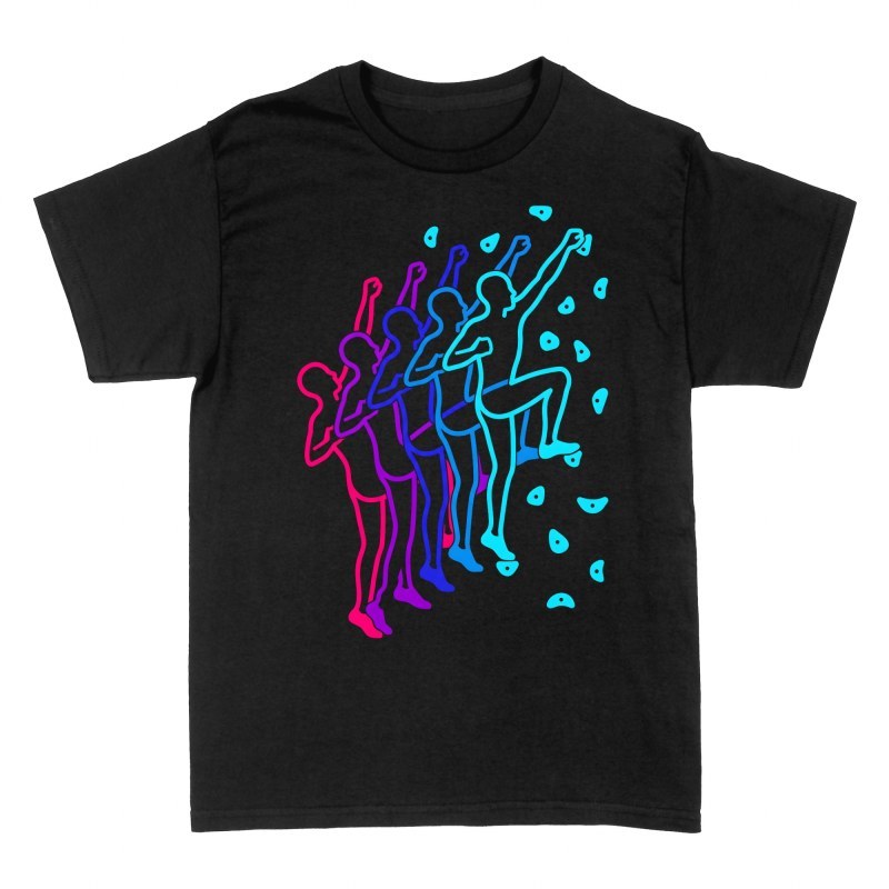 T-shirts: Kletterer Sequenz Neon