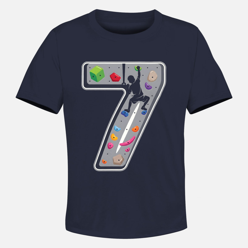 T-shirts: Kletterwand Zahl 7 f&uuml;r Kinder