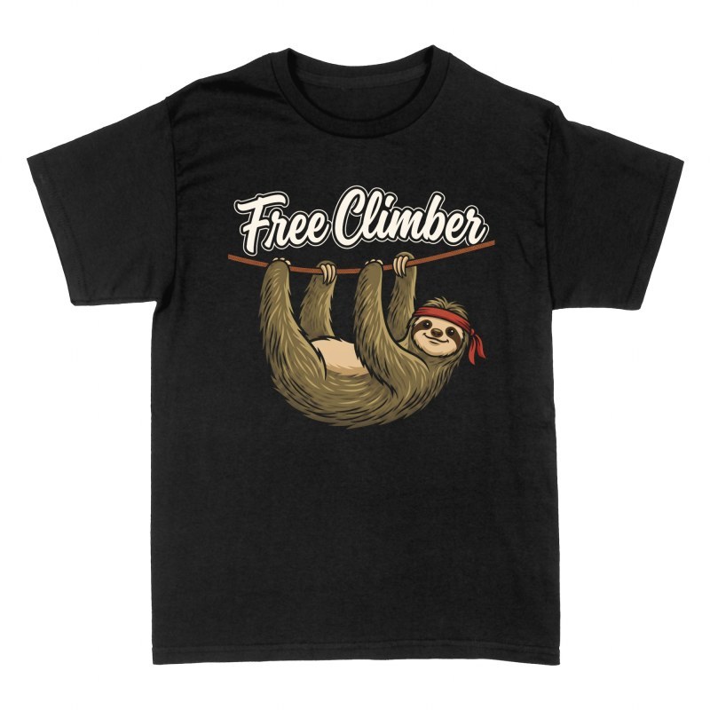 T-shirts: Faultier Free Climber Klettern
