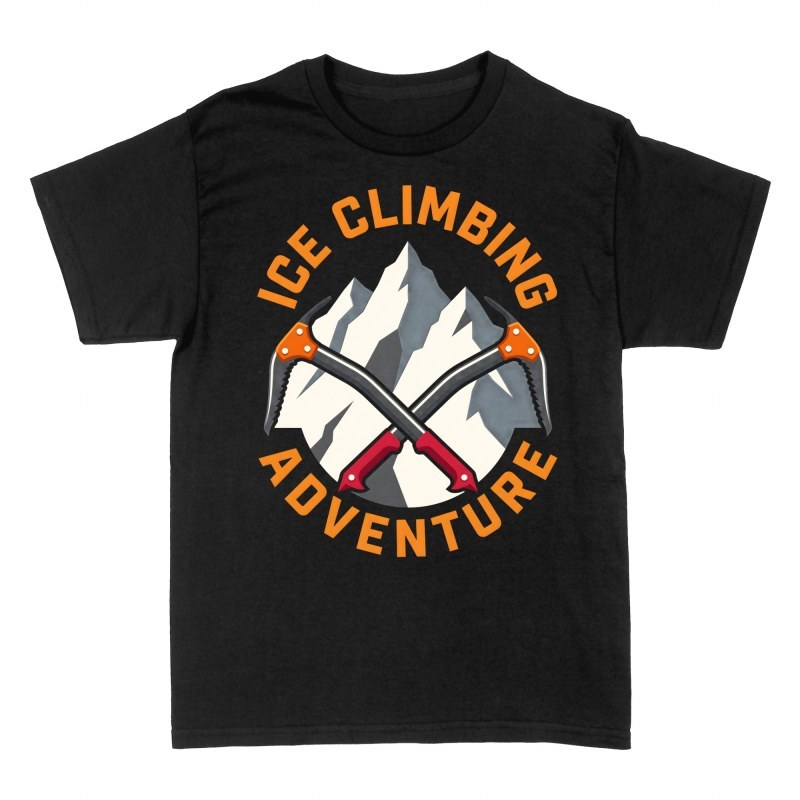 T-shirts: Eisklettern mit Eispickeln & Bergen