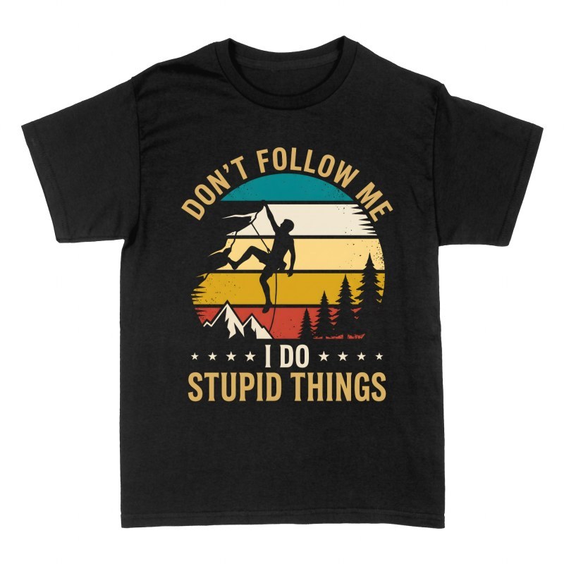 T-shirts: Kletterer Retro-Sonnenuntergang