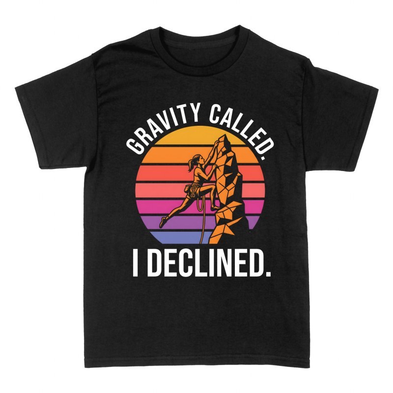 T-shirts: Kletterin Gravity Retro-Sonnenuntergang