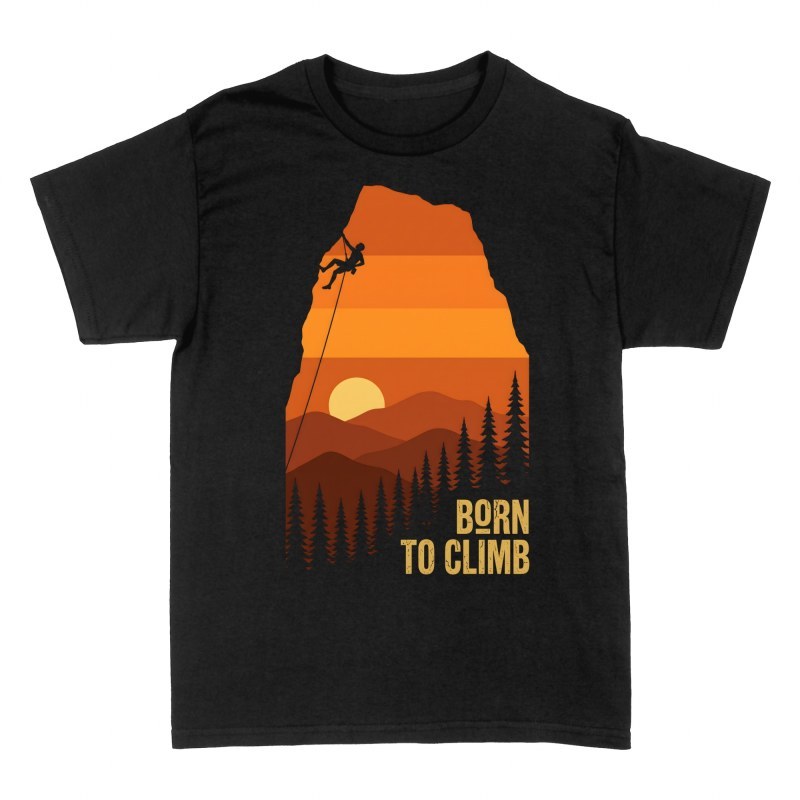 T-shirts: Kletterer bei Sonnenuntergang Born to Climb