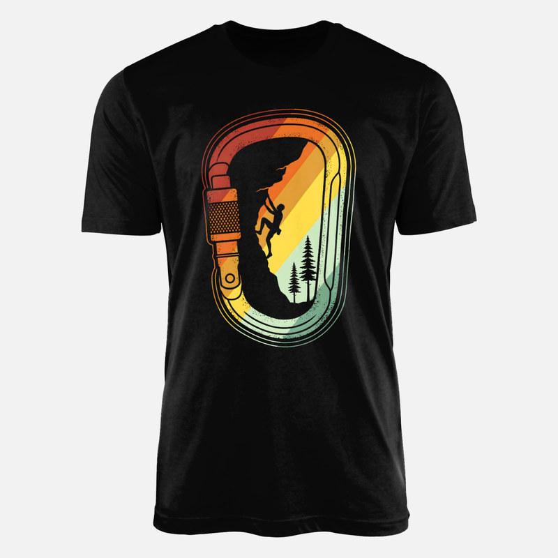 T-shirts: Kletterer im Retro-Karabiner
