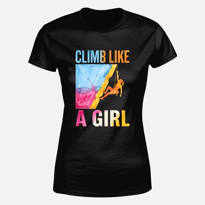 T-shirts: Kletterin Silhouette Aquarell