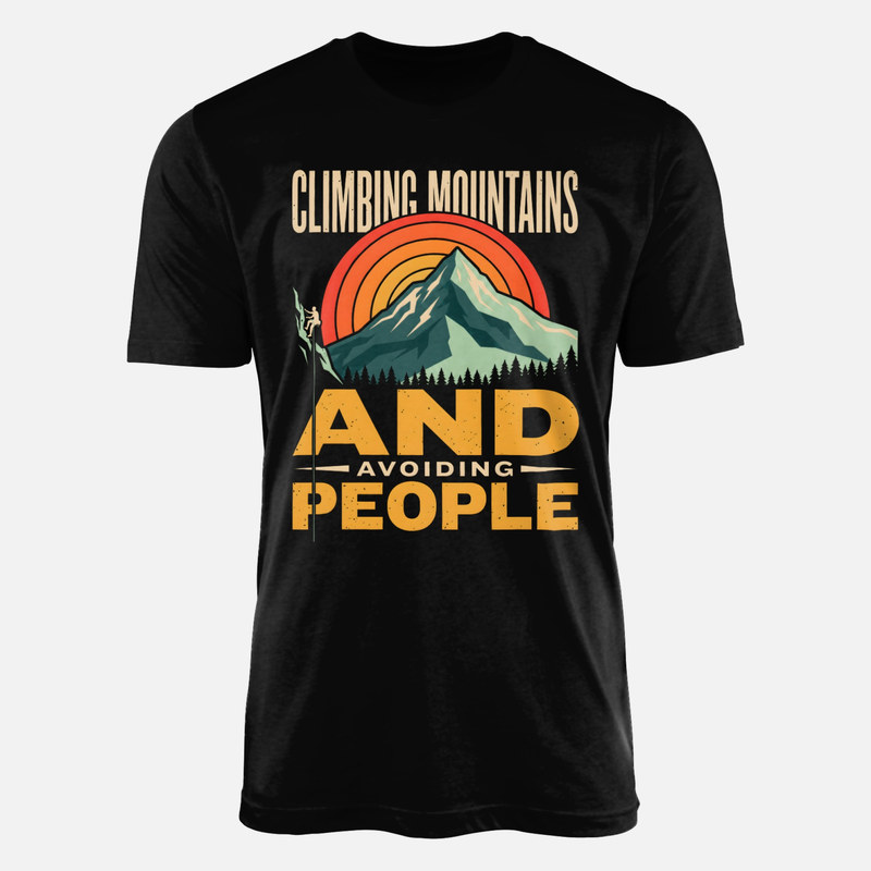 T-shirts: Berge klettern Menschen meiden