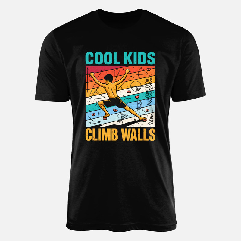 T-shirts: Kletterndes Kind mit Retro-Diagrammen