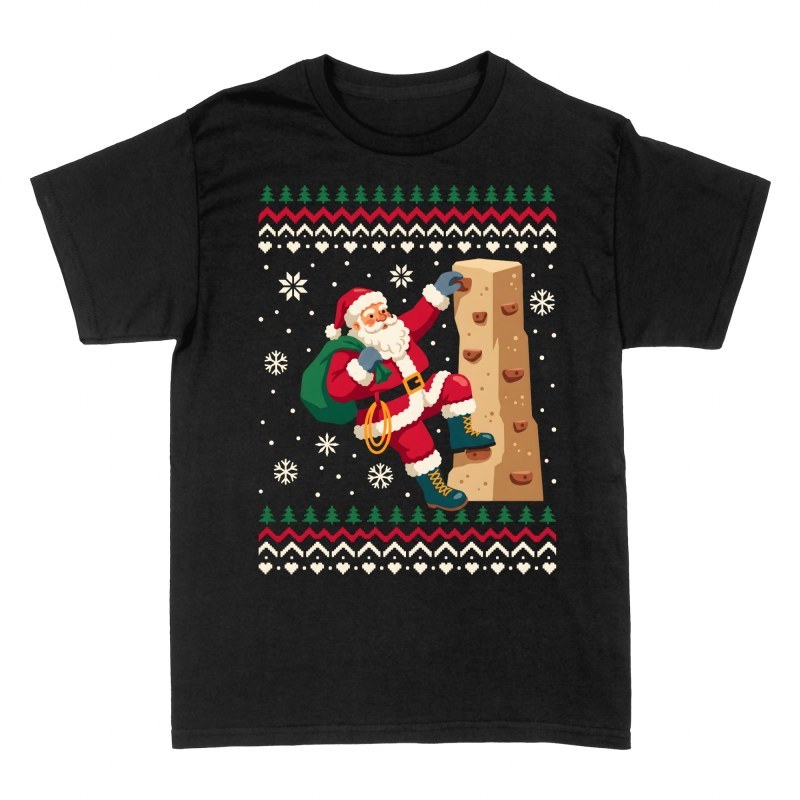 T-shirts: Kletternder Weihnachtsmann Ugly Sweater