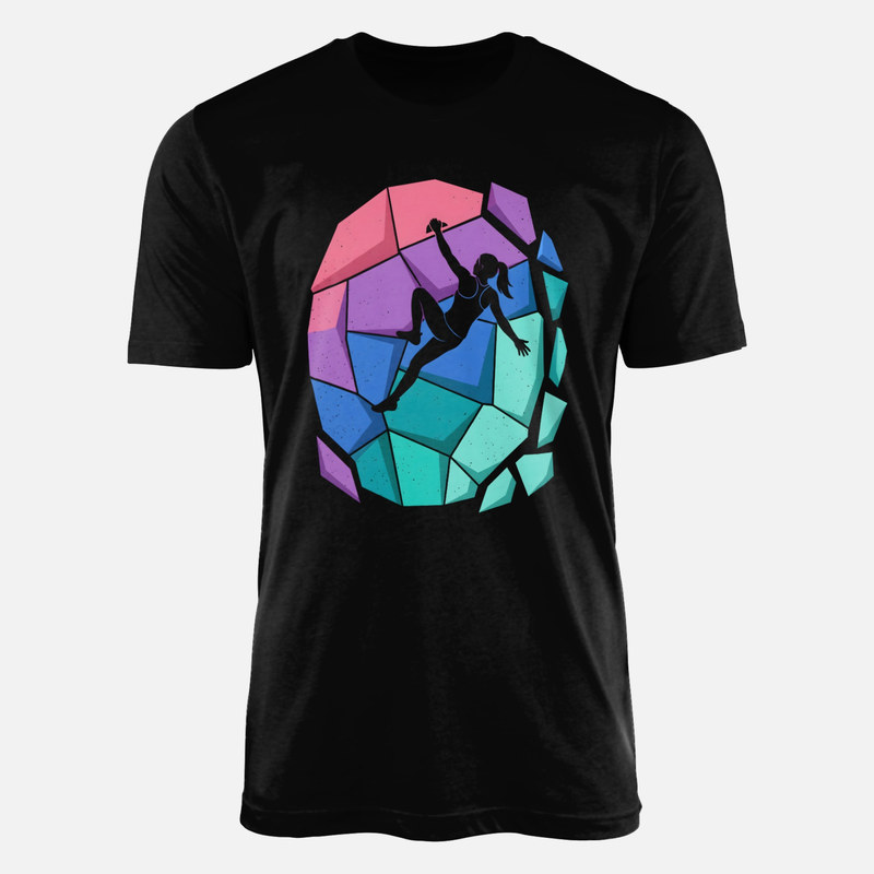 T-shirts: Kletterin Silhouette Polygonal