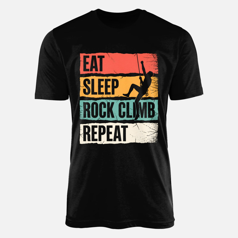 T-shirts: Klettern Eat Sleep Repeat Retro