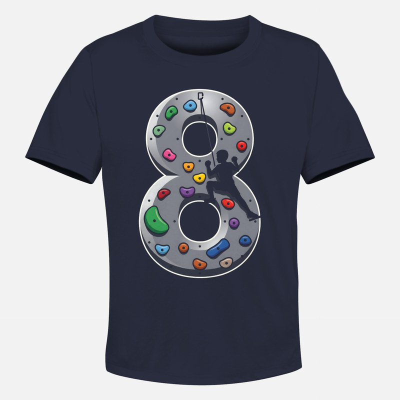 T-shirts: Kletterwand Zahl 8 f&uuml;r Kinder