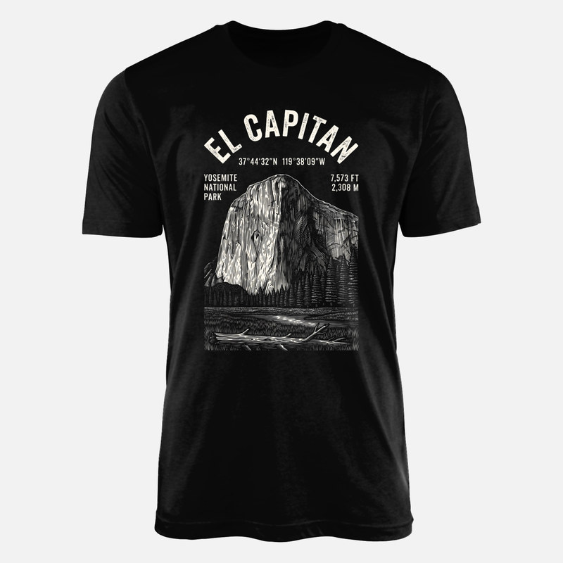 T-shirts: El Capitan Yosemite Vintage Gravur