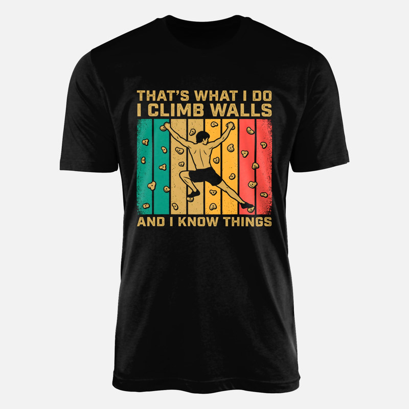 T-shirts: Kletterer Kletterwand Retro Streifen Spruch
