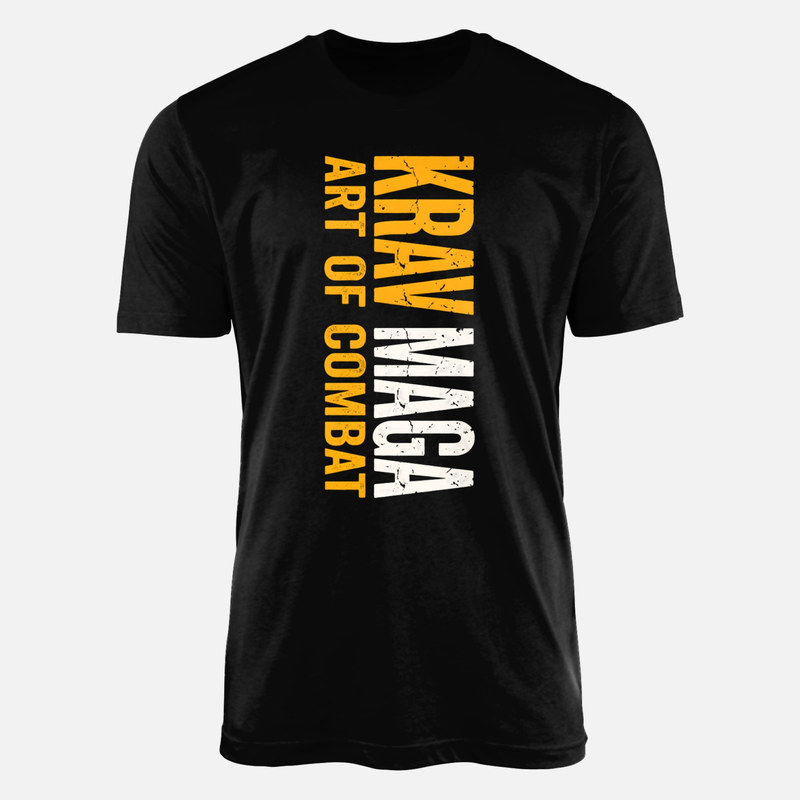 T-shirts: Krav Maga Kampfkunst Vertikaler Vintage-Text