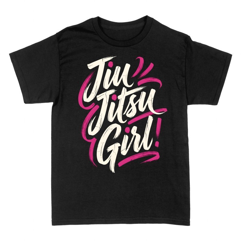 T-shirts: Jiu-Jitsu Girl Pinsel-Schriftzug