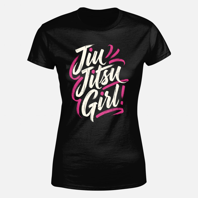 T-shirts: Jiu-Jitsu Girl Pinsel-Schriftzug