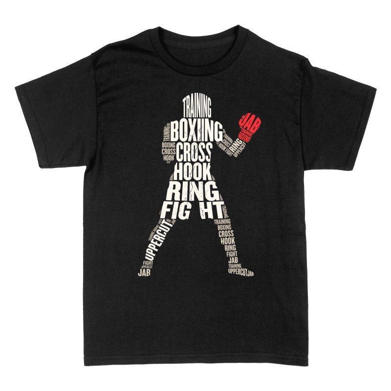 T-shirts: Boxer Silhouette aus Begriffen
