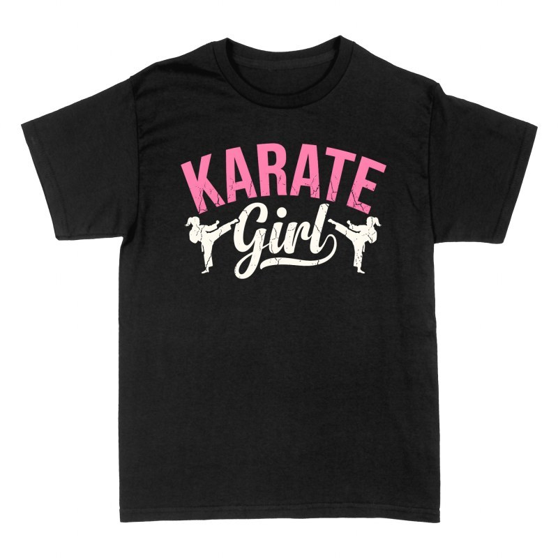 T-shirts: Karate-M&auml;dchen mit Tritt Vintage