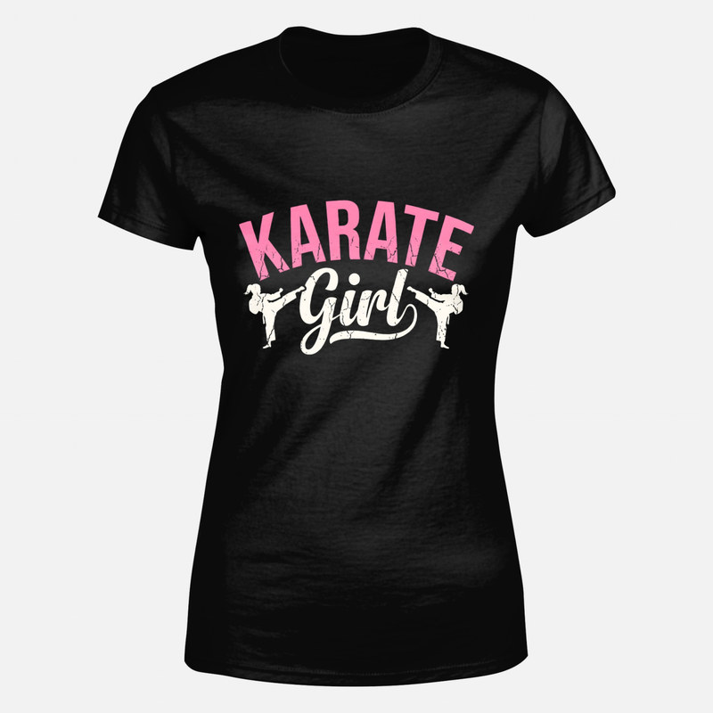 T-shirts: Karate-M&auml;dchen mit Tritt Vintage
