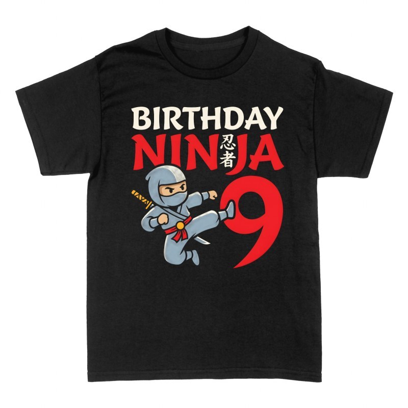 T-shirts: Ninja 9. Geburtstag mit Kick