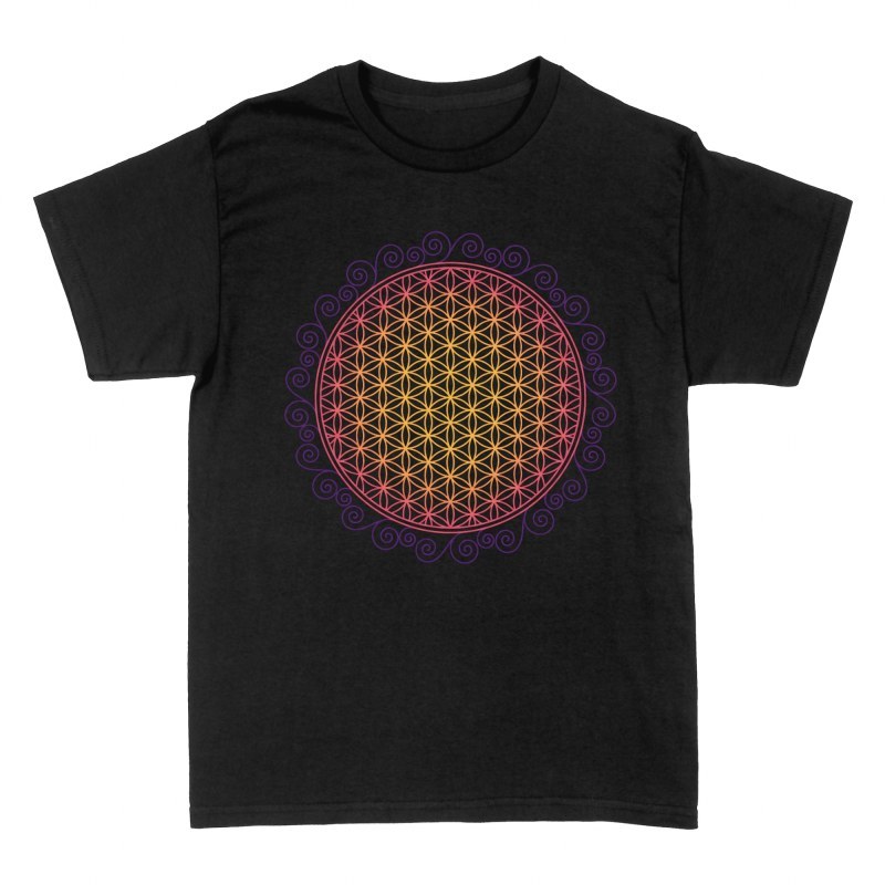 T-shirts: Blume des Lebens mit Farbverlauf