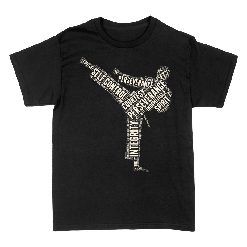 T-shirts: Taekwondo Silhouette mit Prinzipien