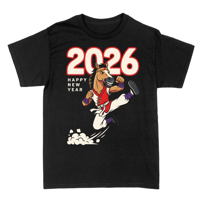 T-shirts: Karate Pferd Neujahr 2026