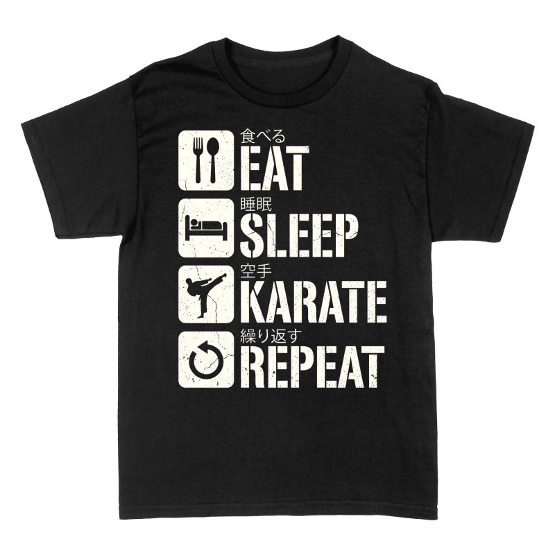 T-shirts: Essen Schlafen Karate Wiederholen