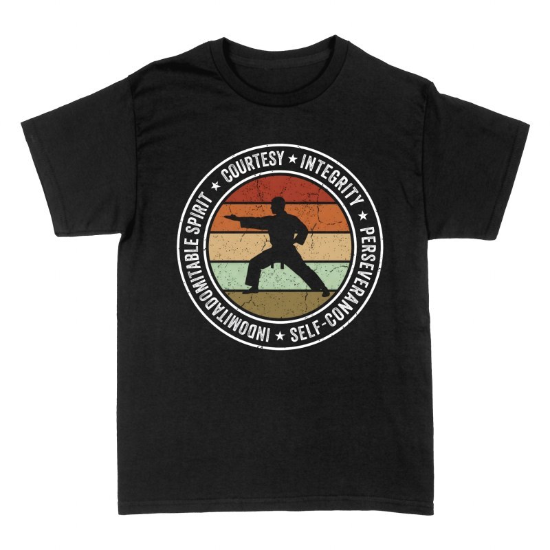 T-shirts: Taekwondo Tugenden Retro Silhouette