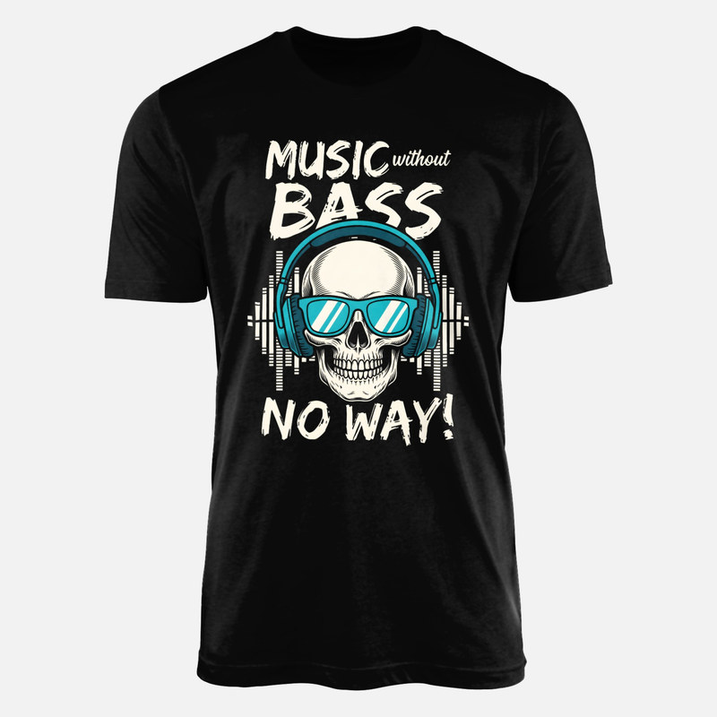 T-shirts: Totenkopf mit Kopfh&ouml;rern &amp; Bass