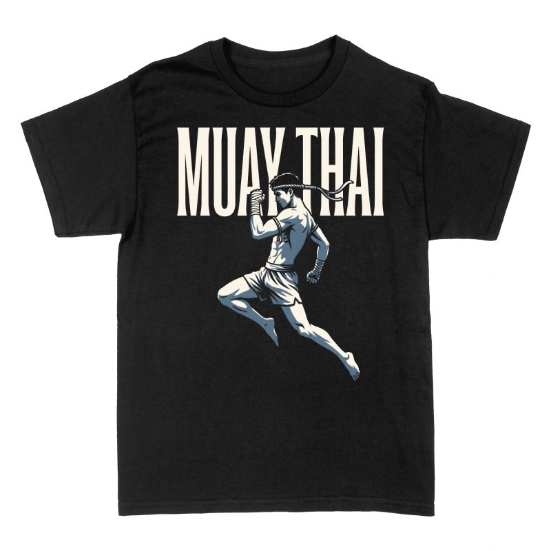 T-shirts: Muay Thai K&auml;mpfer im Sprung