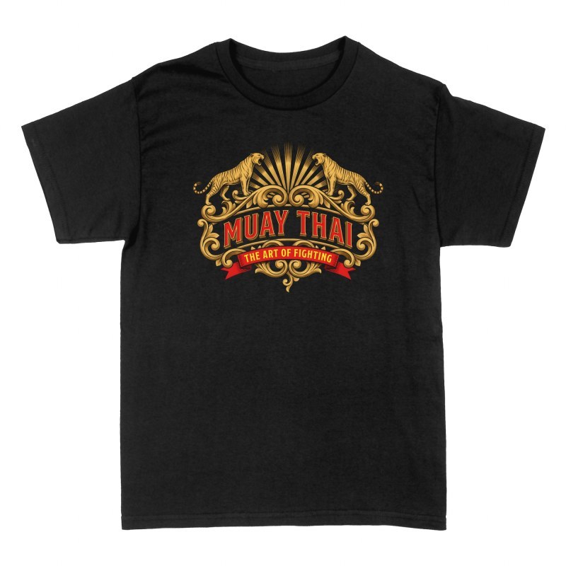 T-shirts: Muay Thai mit Tigern und Barockrahmen