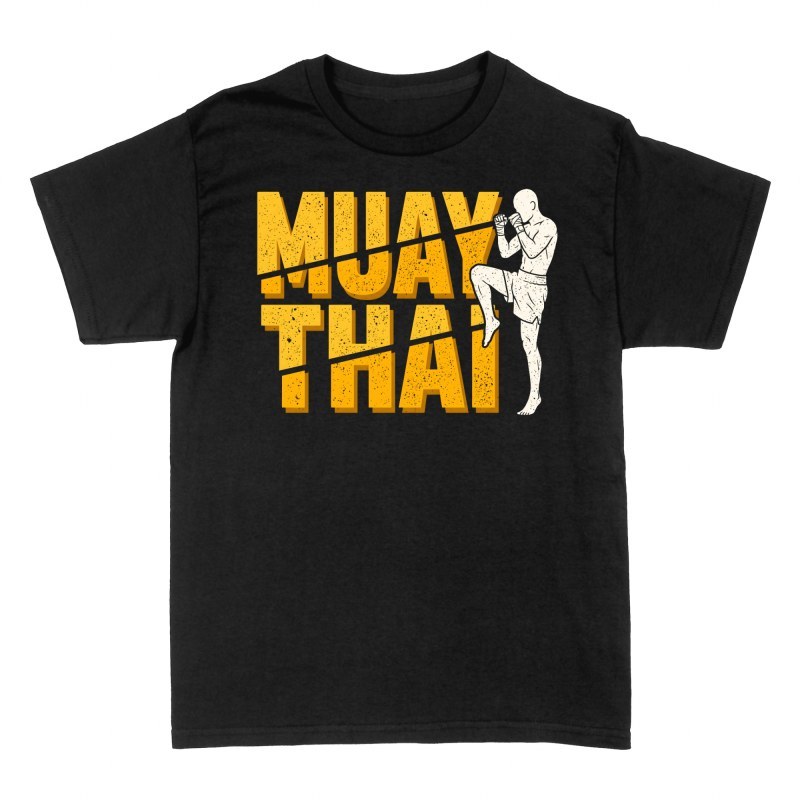T-shirts: Muay Thai K&auml;mpfer mit 3D-Schrift