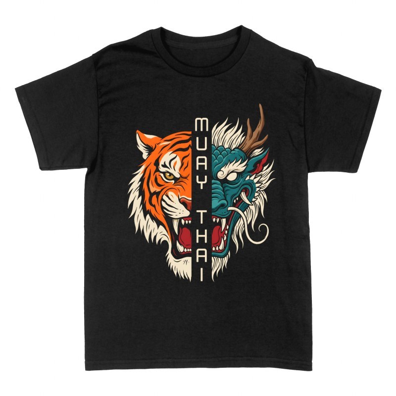 T-shirts: Muay Thai Tiger und Drache Geteilt
