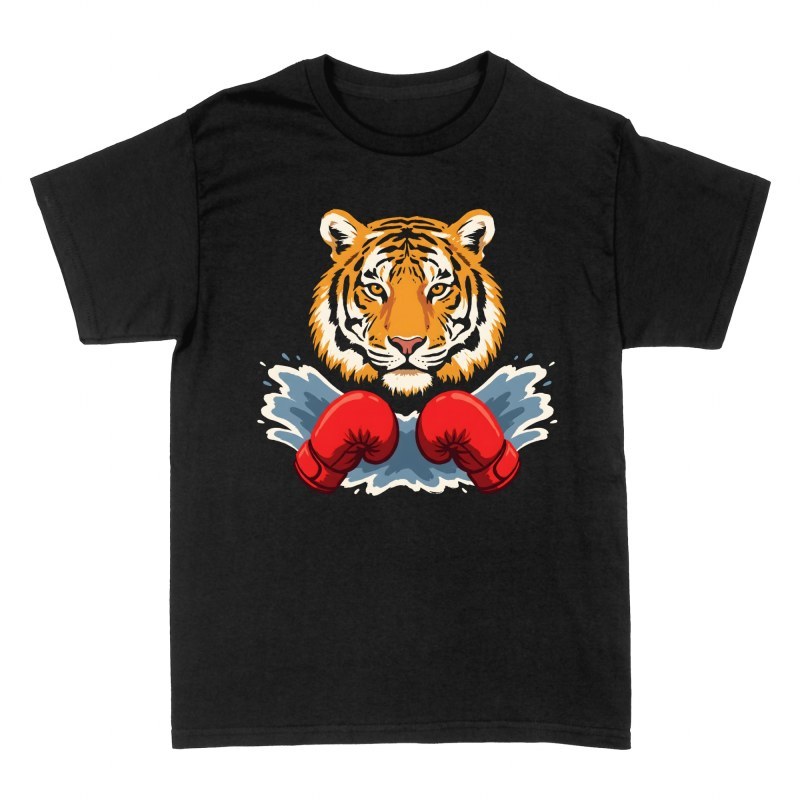 T-shirts: Boxender Tiger mit Handschuhen