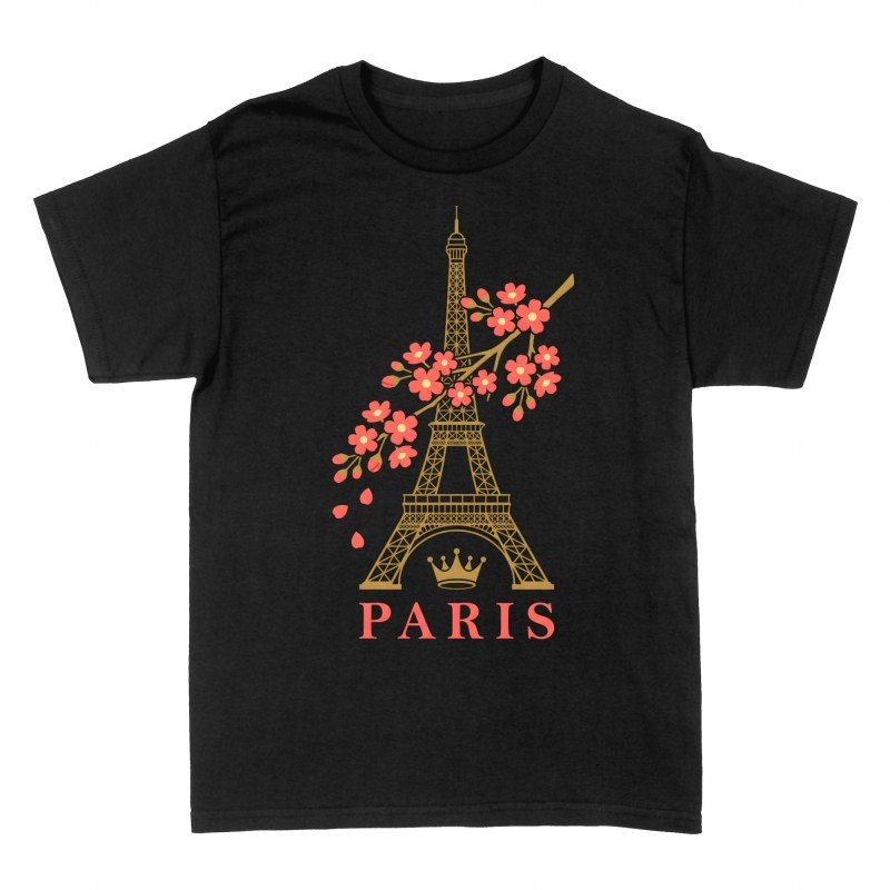 T-shirts: Eiffelturm mit Kirschbl&uuml;ten Paris