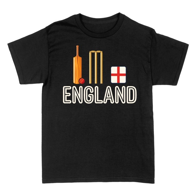 T-shirts: England Cricket mit Wicket und Schl&auml;ger