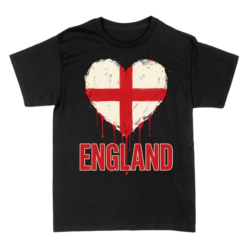 T-shirts: England-Herz im Grunge-Look