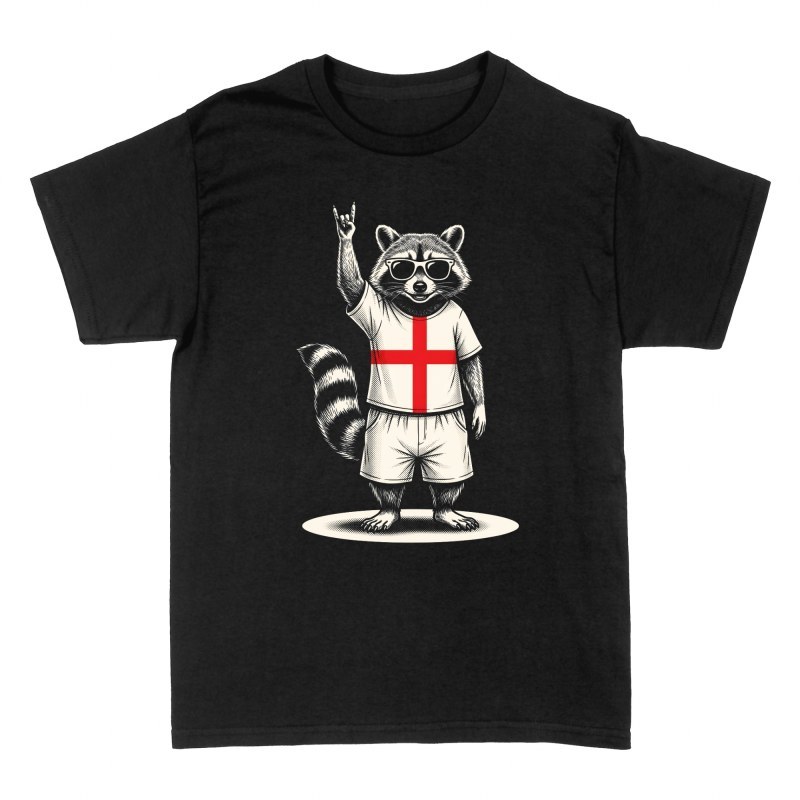T-shirts: Rocker-Waschb&auml;r mit England-Flagge