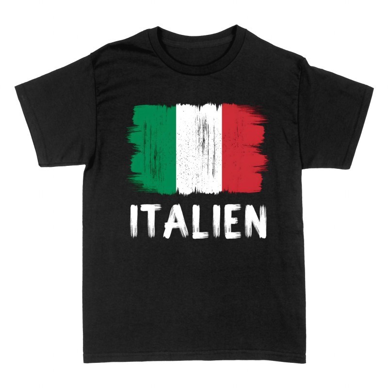 T-shirts: Italien Flagge Pinselstrich Grunge